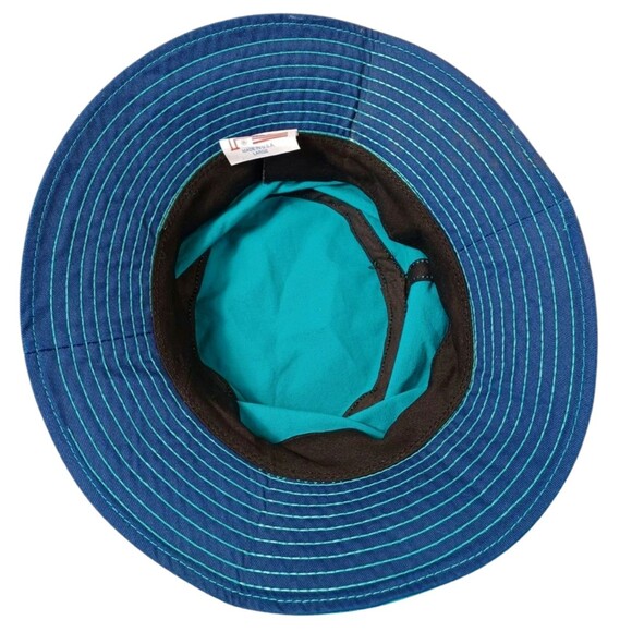 Fishing Themed Pattern Teal Bucket Hat by P Cap ~ Size Large ~ USA Never Worn - Picture 5 of 6